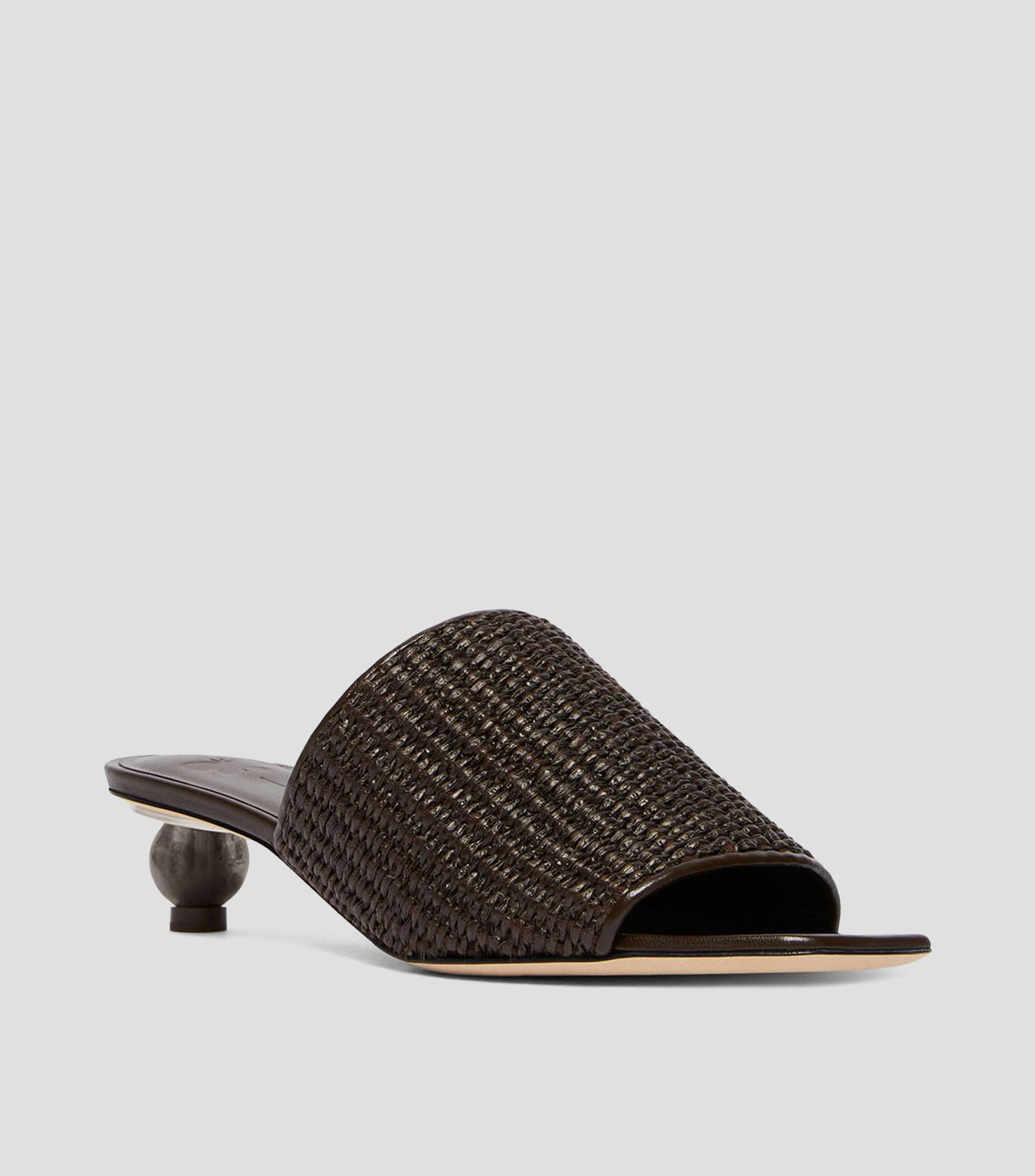Sandalias con tacón bajo redondo Mujer